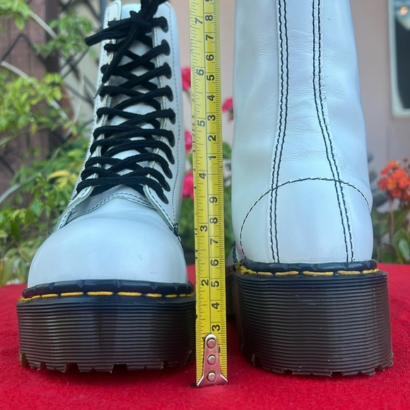 🏴󠁧󠁢󠁥󠁮󠁧󠁿 Steel Toe MIE Dr. Martens 10 Eye White 90’s Platform Boots UK 4 - Picture 13 of 17